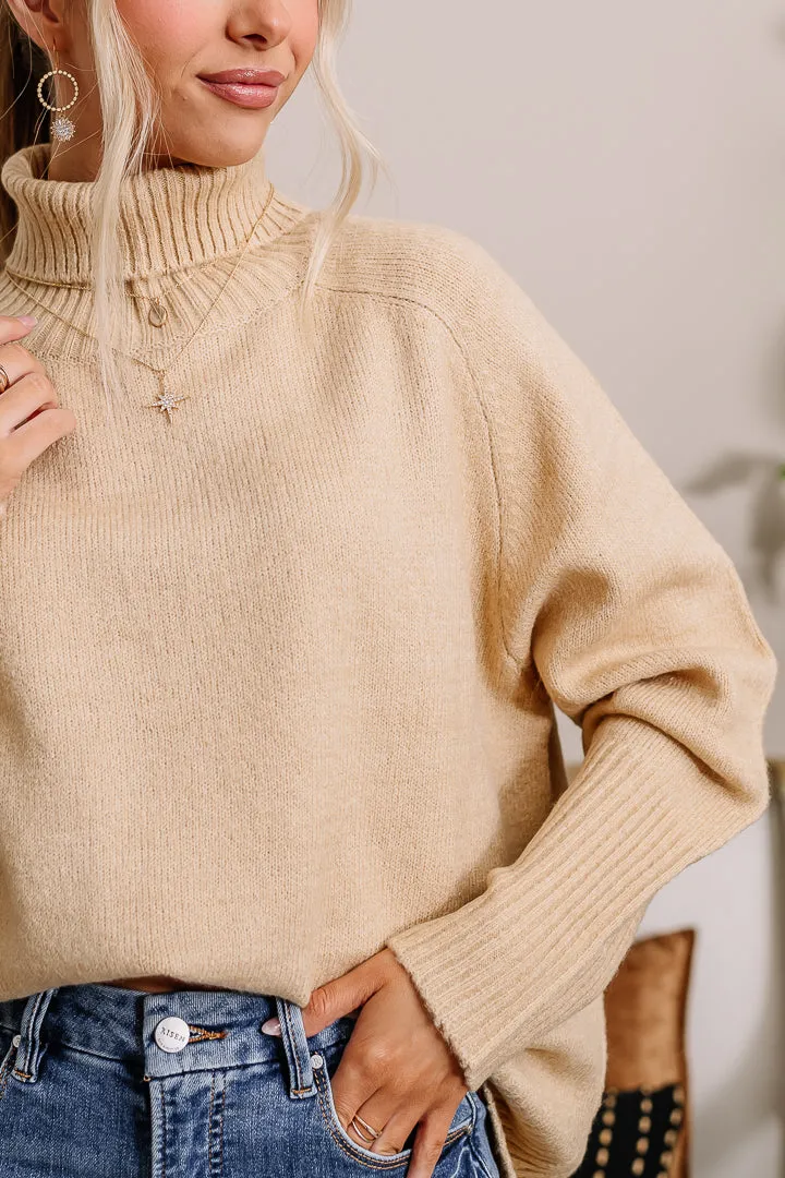 A Cozy Staple Turtle Neck Sweater | Taupe