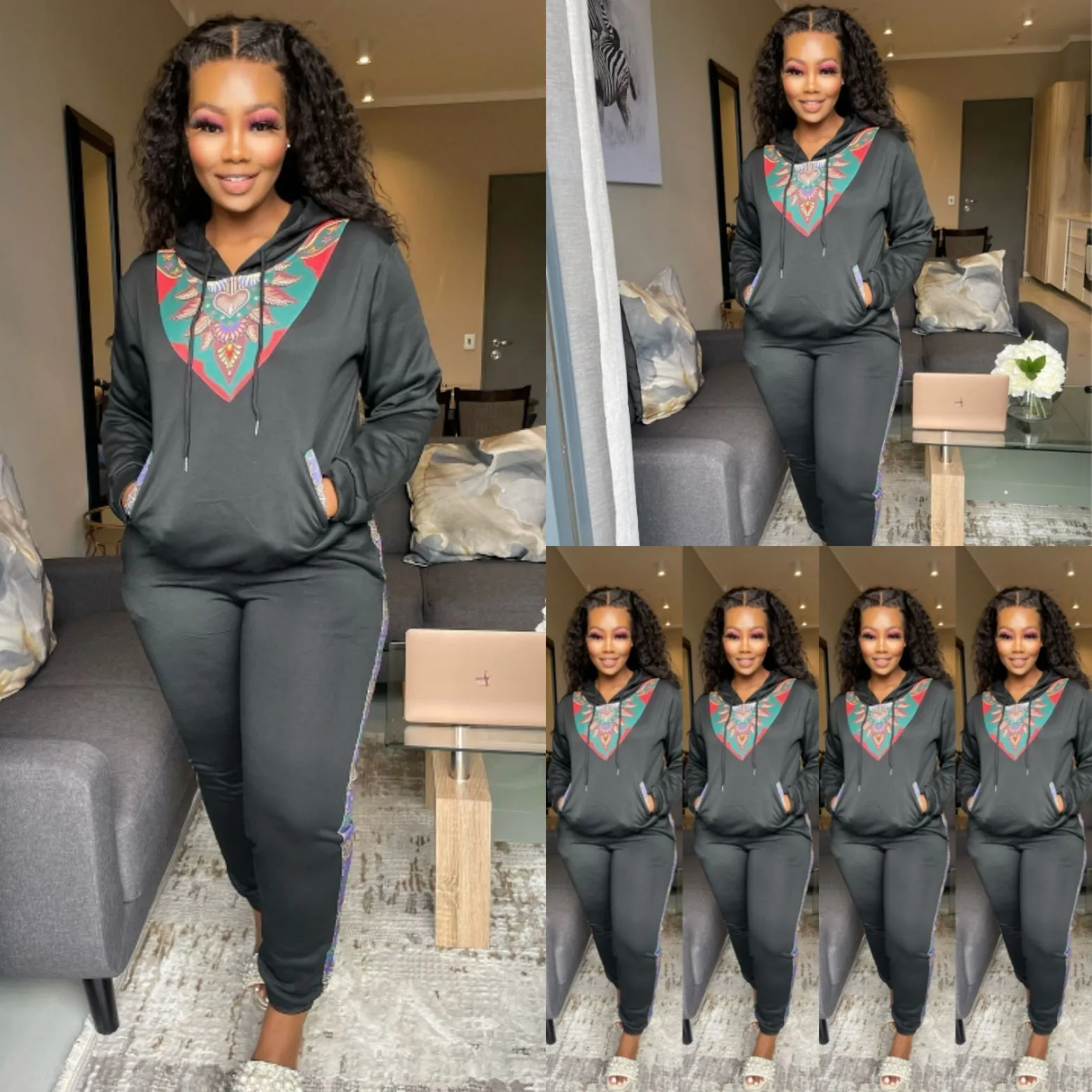 African Print Tracksuit Set