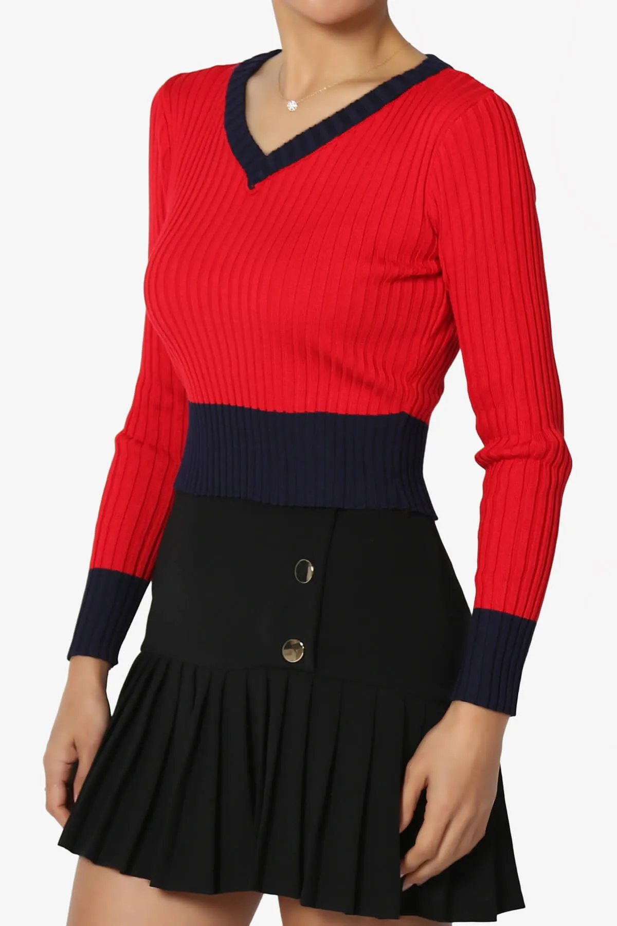 Avani Colorblock Ribbed Knit Top