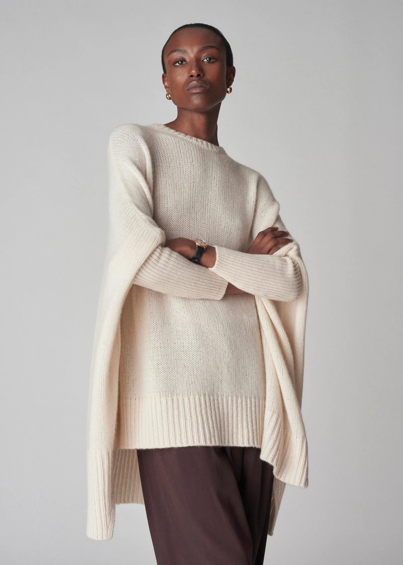 Batwing Sweater in Cashmere - Ivory