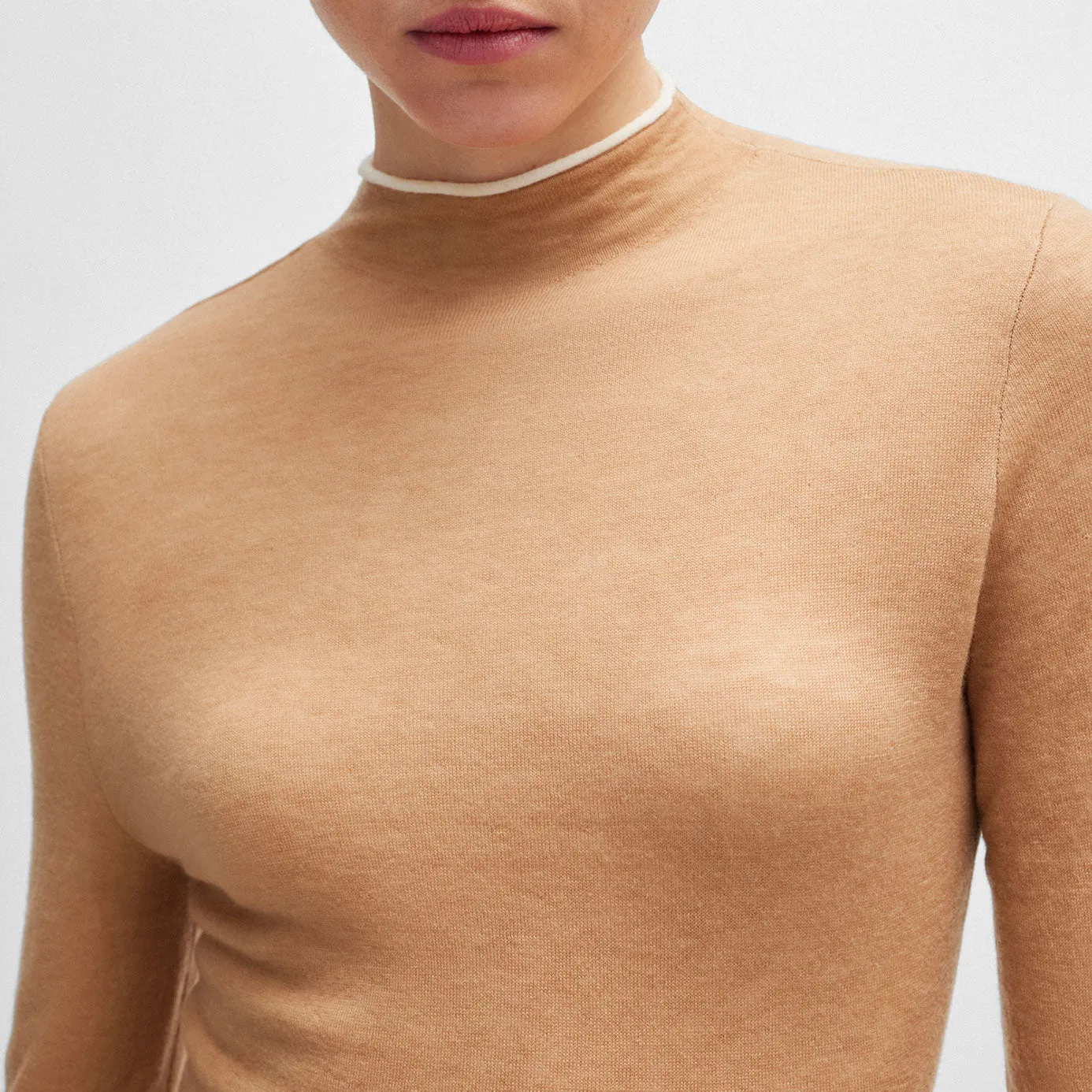 BOSS Equestrian May Turtleneck Sweater - Camel