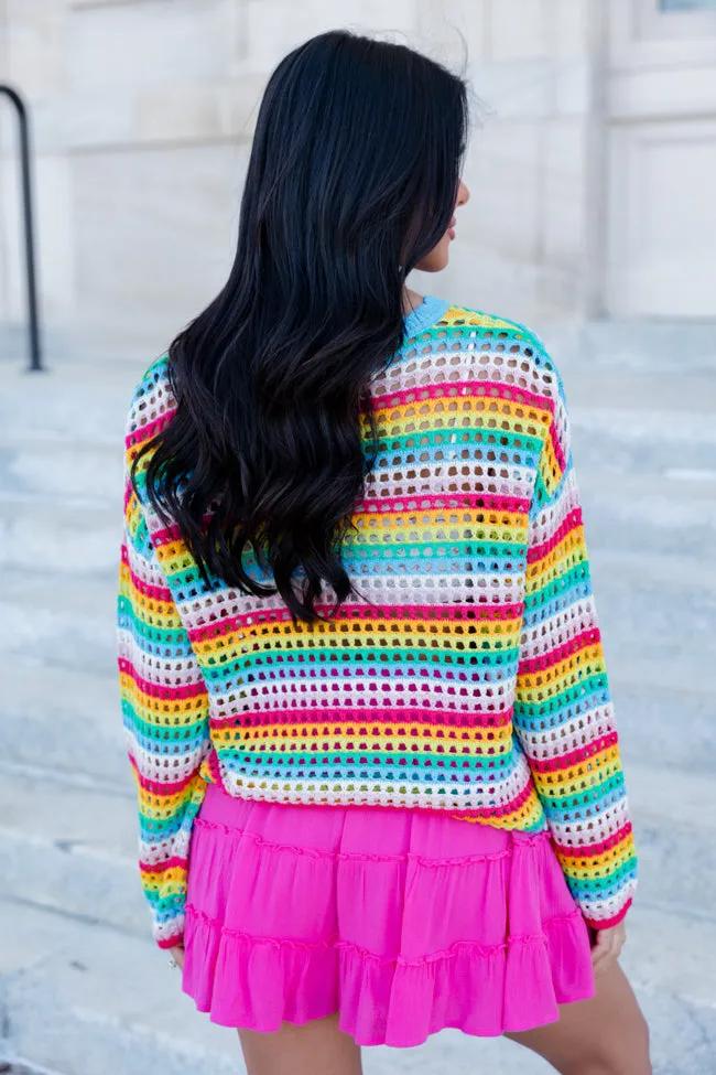 Chasing Rainbows Crochet Sweater FINAL SALE