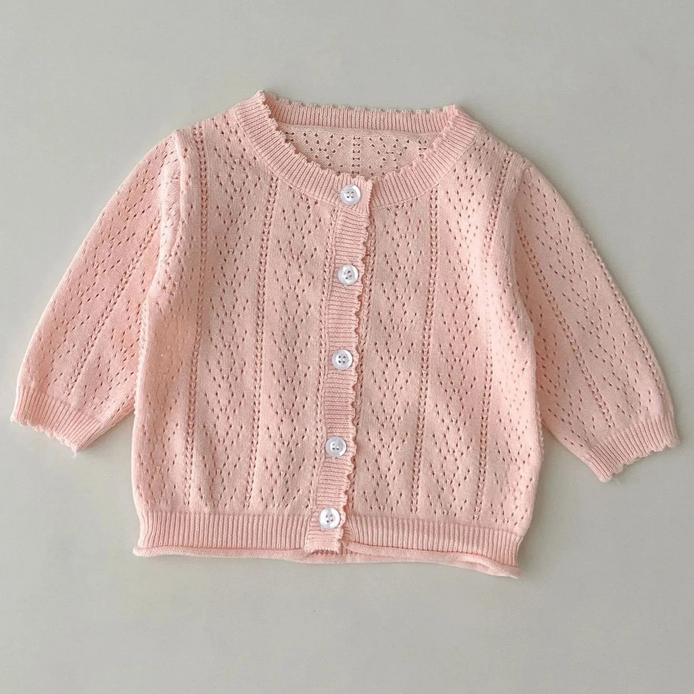 Girl's Hollow Out Lightweight Cardigan