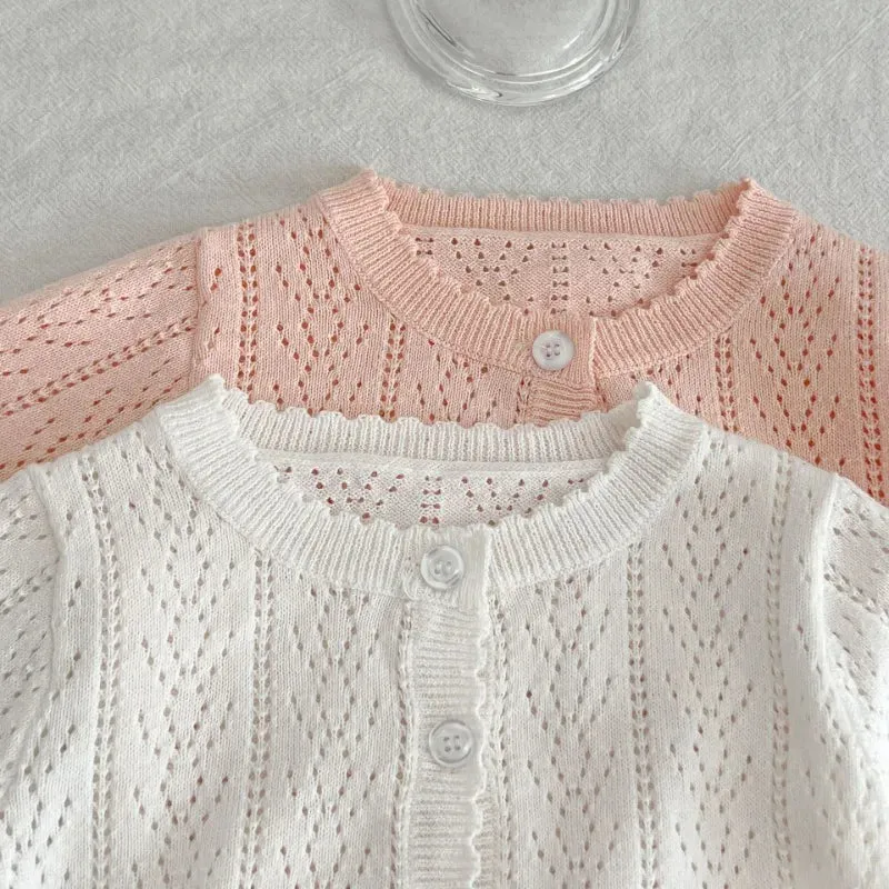 Girl's Hollow Out Lightweight Cardigan