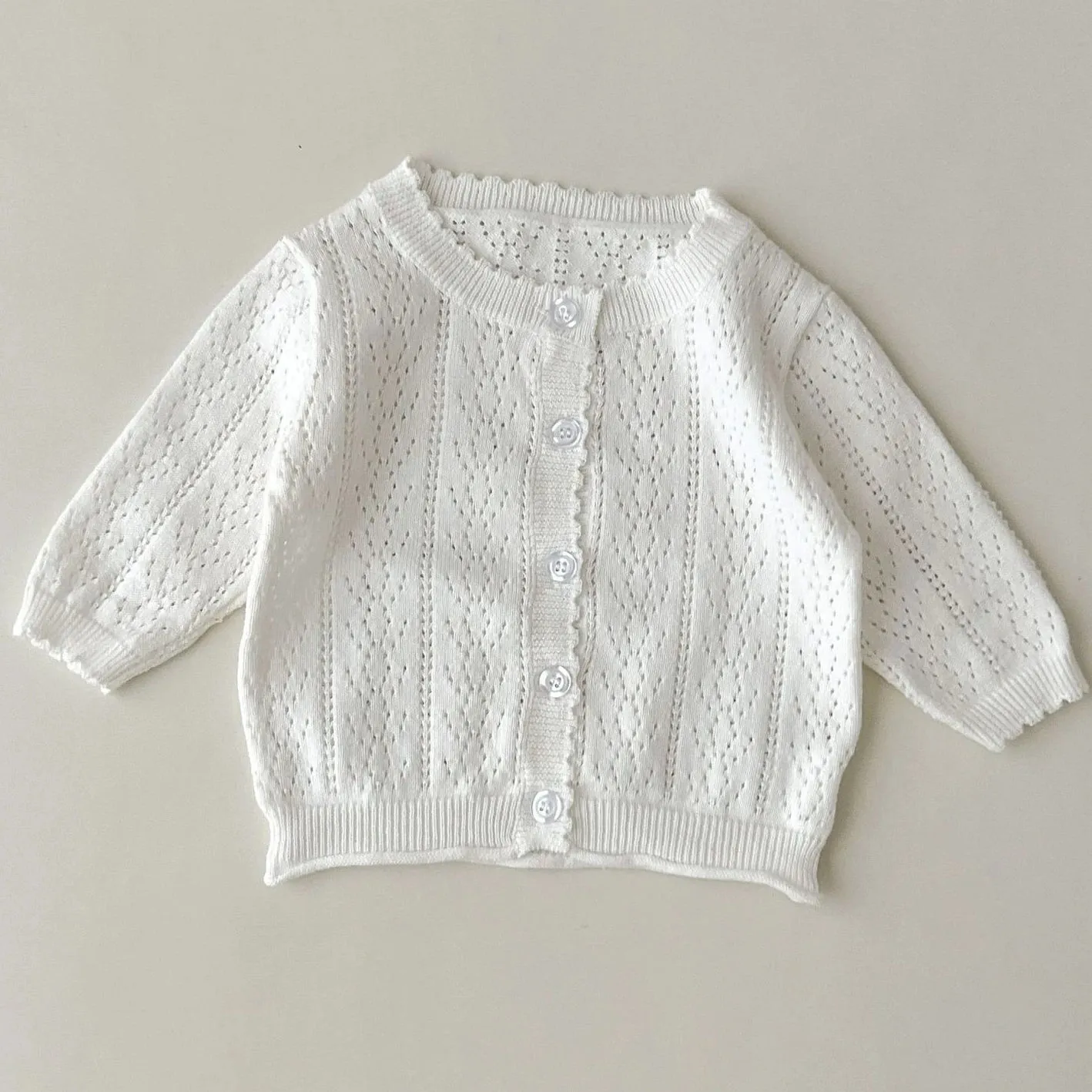 Girl's Hollow Out Lightweight Cardigan