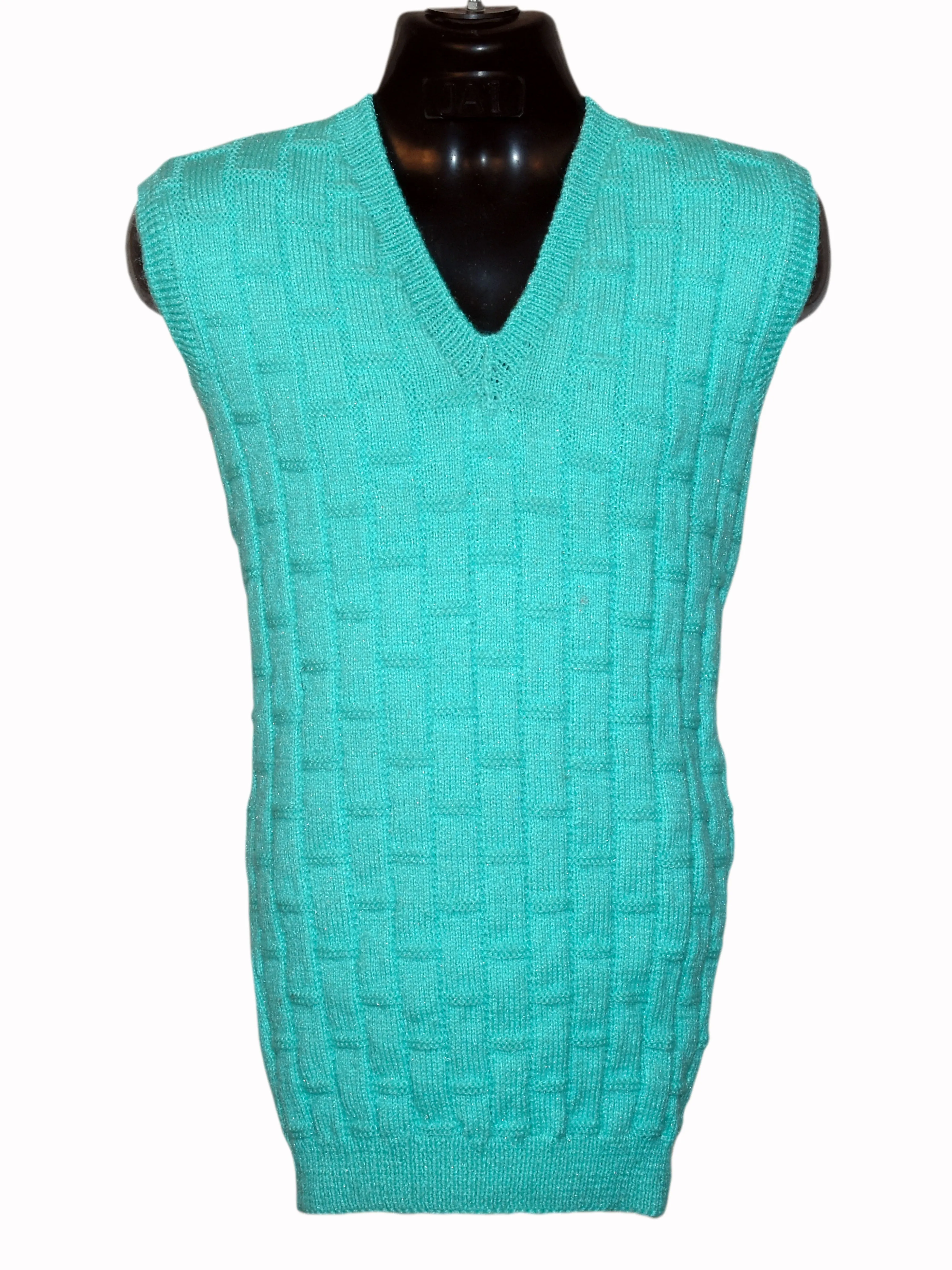 Graminarts Medium Turquoise Color Handmade Vest Sweater For Men