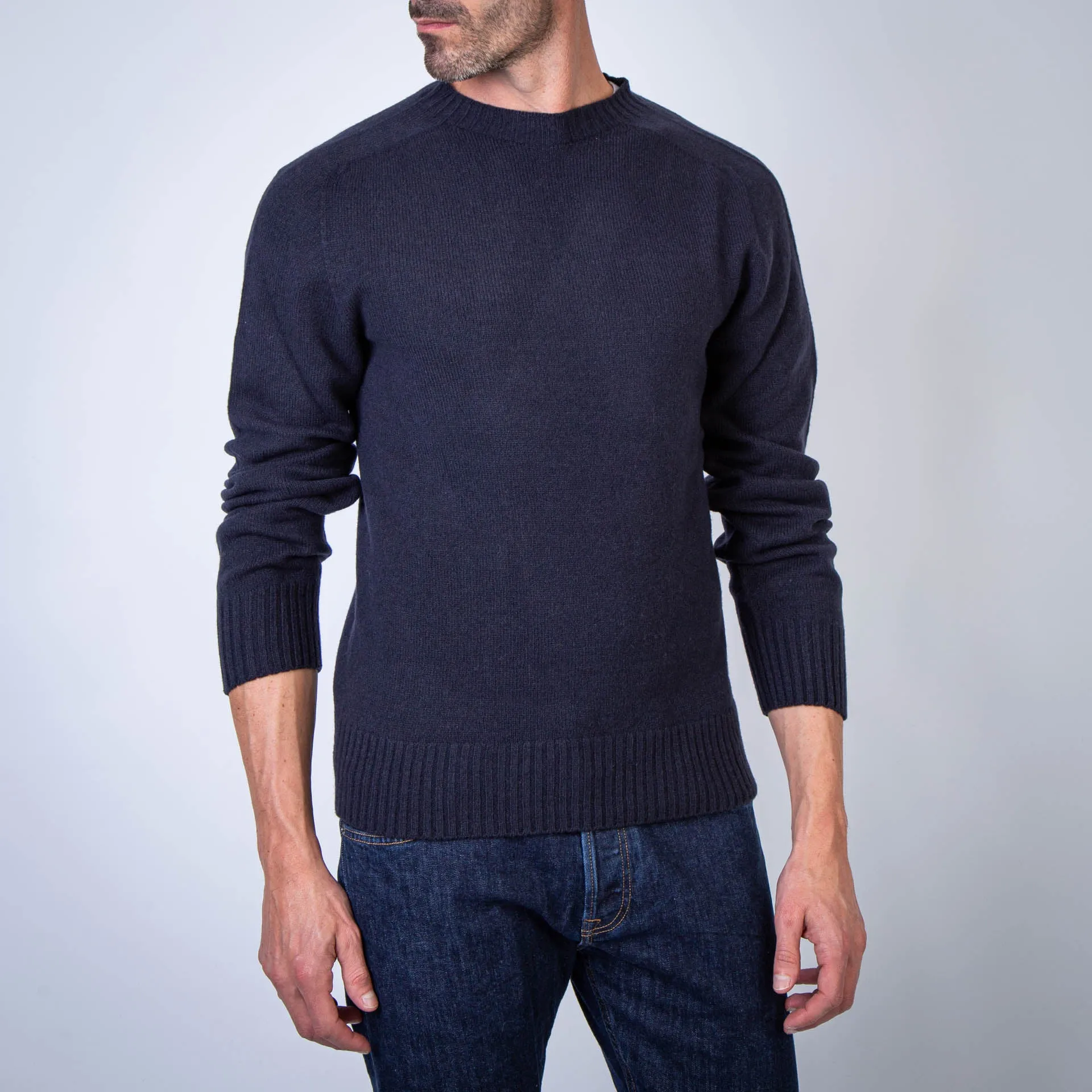 OFFICINE GENERALE SWEATER MKNT306 DARK NAVY BLUE