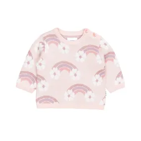 Pink Baby Pearl Flowerbow Knit Sweater