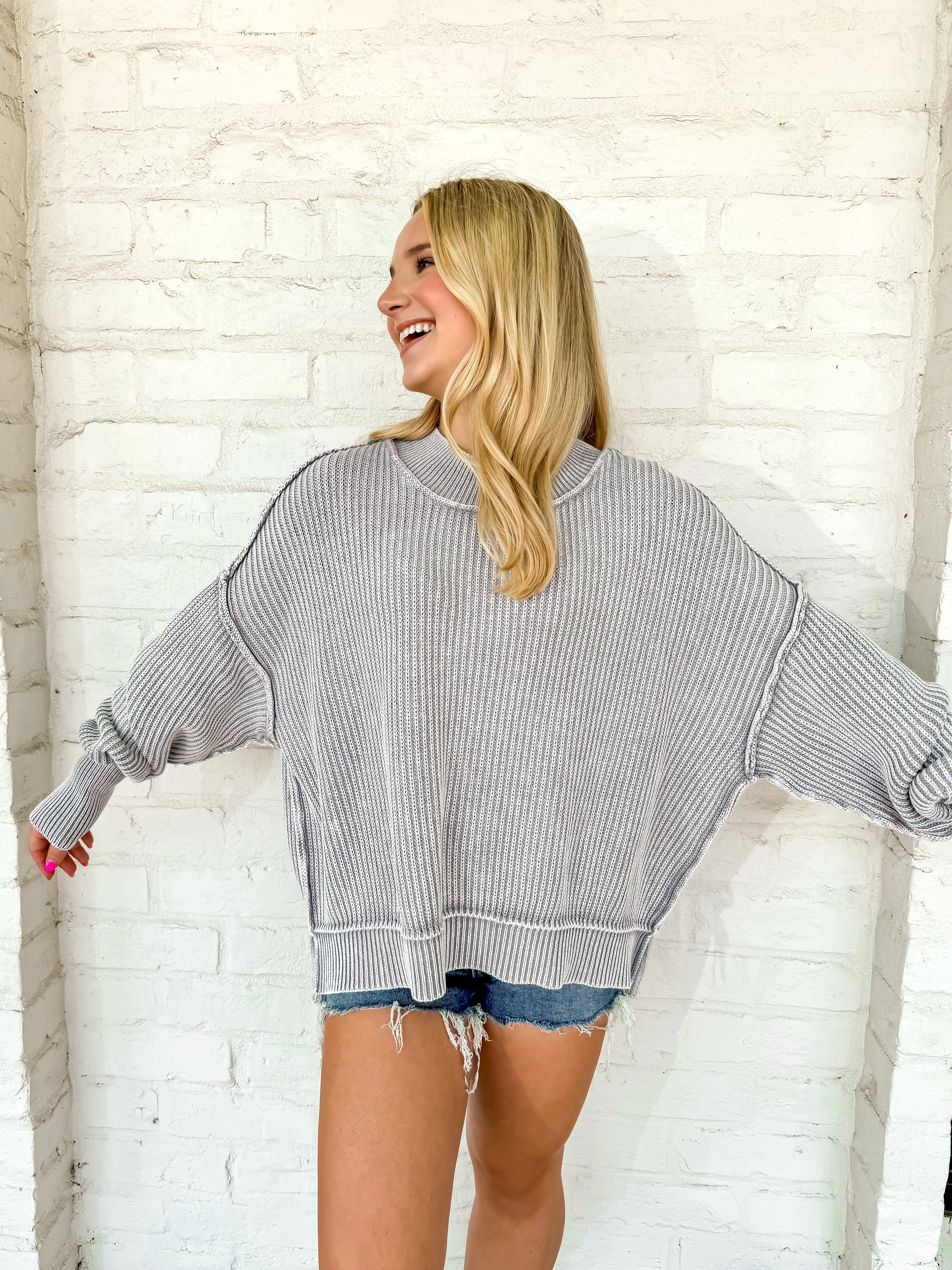 Strut My Way Sweater Grey