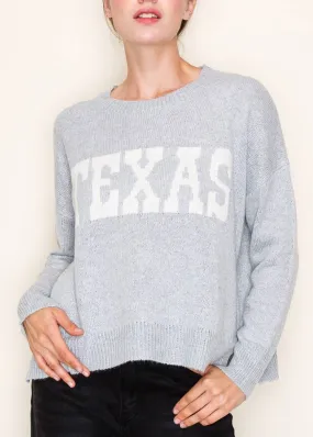 Texas Pullover Sweater in Heather Gray