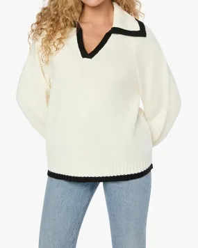 WeWoreWhat Collar V Neck Sweater