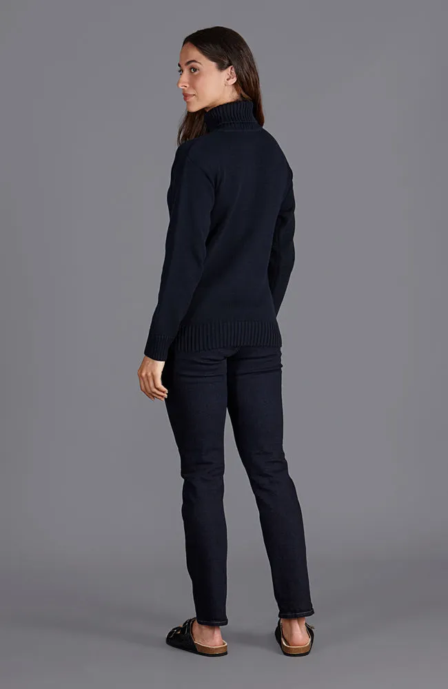 Womens Pure Cotton Lightweight Submariner Roll Neck Jumper