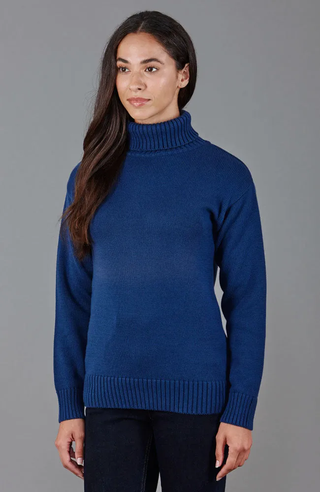 Womens Pure Cotton Lightweight Submariner Roll Neck Jumper