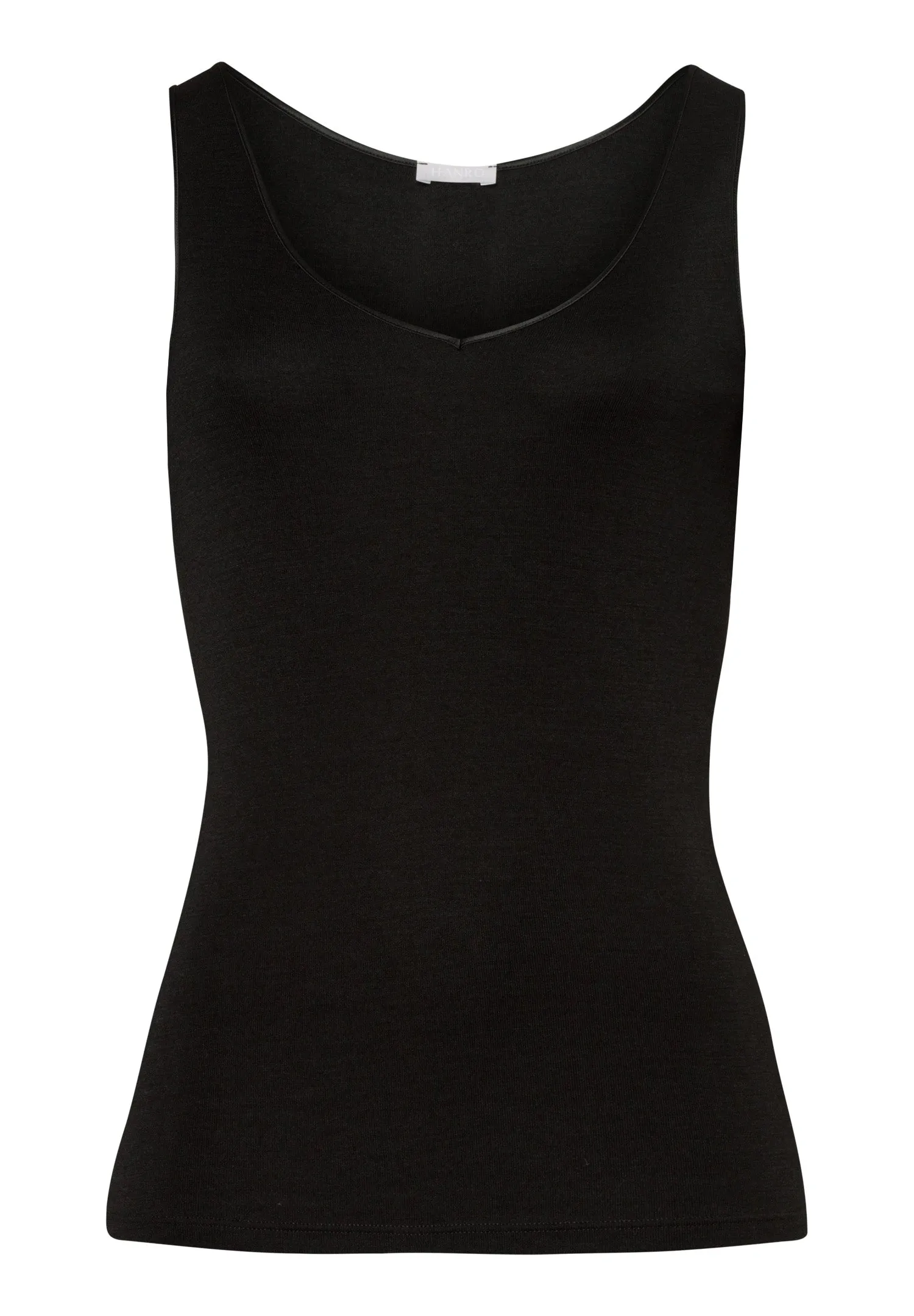 Woolen Silk W Wool And Silk V-Neck  Tank Top | Black 71416-018